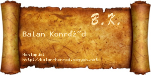 Balan Konrád névjegykártya